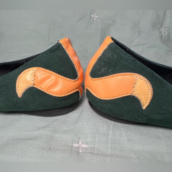 TUK sueded fox ballet flats green Sz 9 - Picture 6 of 11